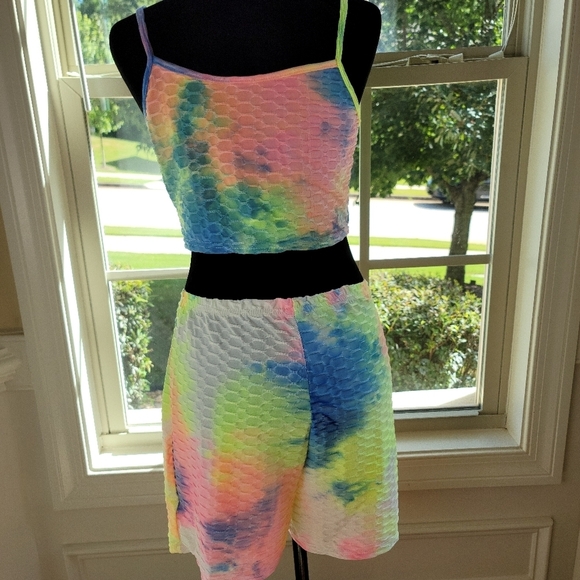 2pc‎ Tie-dye Bubble Texture  Short Set - Picture 8 of 11